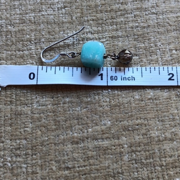 Silver Tone Beaded Drop Hook Earrings - Picture 3 of 5